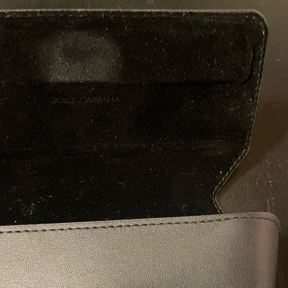 DOLCE & GABBANA BLACK LEATHER FLAP CASE POUCH  EYEGLASSES SUNGLASSES